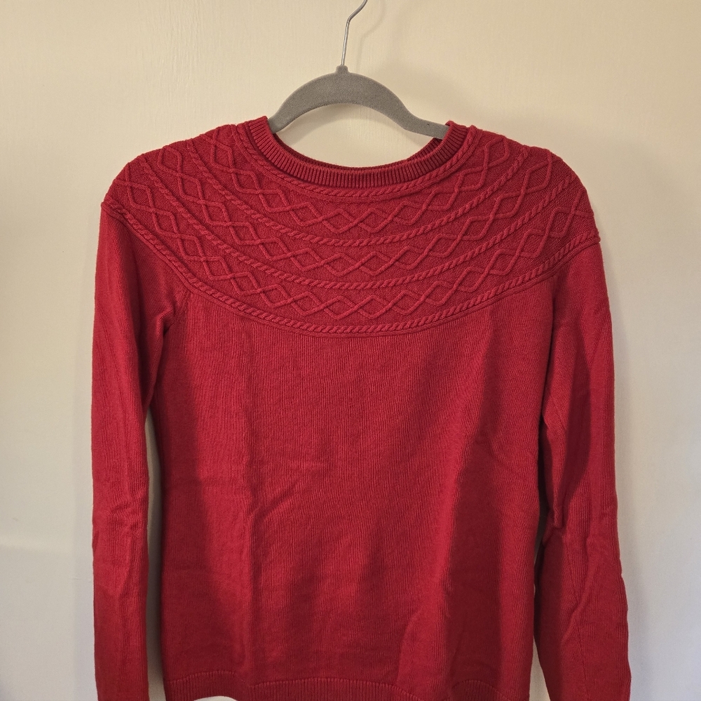 Talbots Red Fair Isle Sweater Size Small